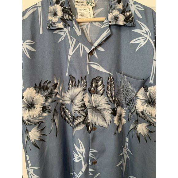 Makani Designed In Hawaii Men’s Sz L Button Front Shirt‎ Blue - Picture 5 of 7